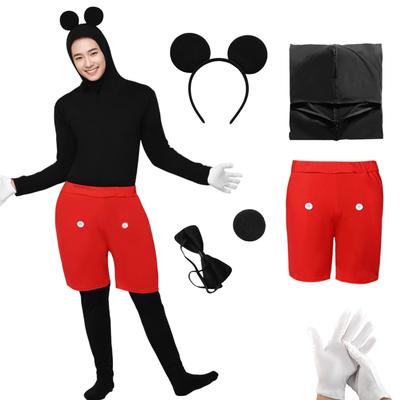 Alaiyaky Mouse Halloween Full Body Black for Kids and Black Costume for School Stage Unisex Size Costume, Cosplay, Tights, Adults, Festivals,