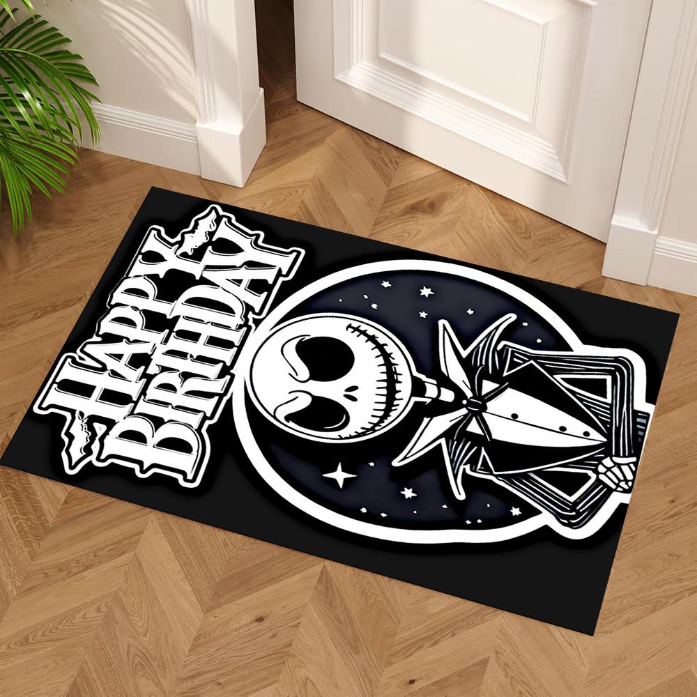 Jack Skellington Area Rug Suitable for Kitchen Dormitory Game Room Foyer Antislip Carpet Decorate Offices Best for Christmas