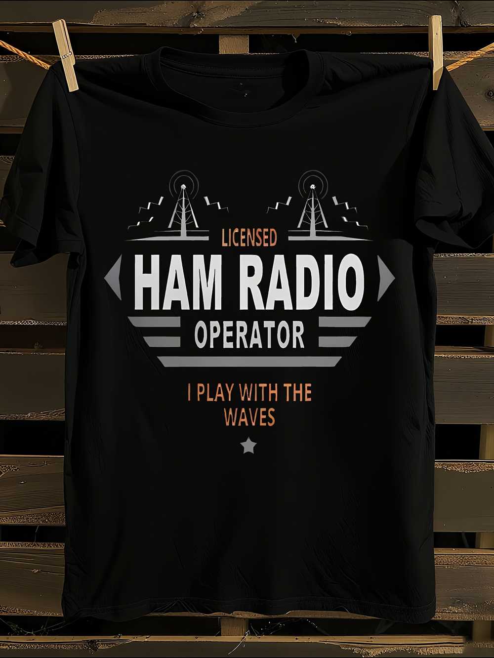 

Licensed Ham Radio Operator T-Shirt Mens Tshirt Womens Tshirts with Letters Print Short Sleeves T-Shirt Casual Street Tee Shirt Top M