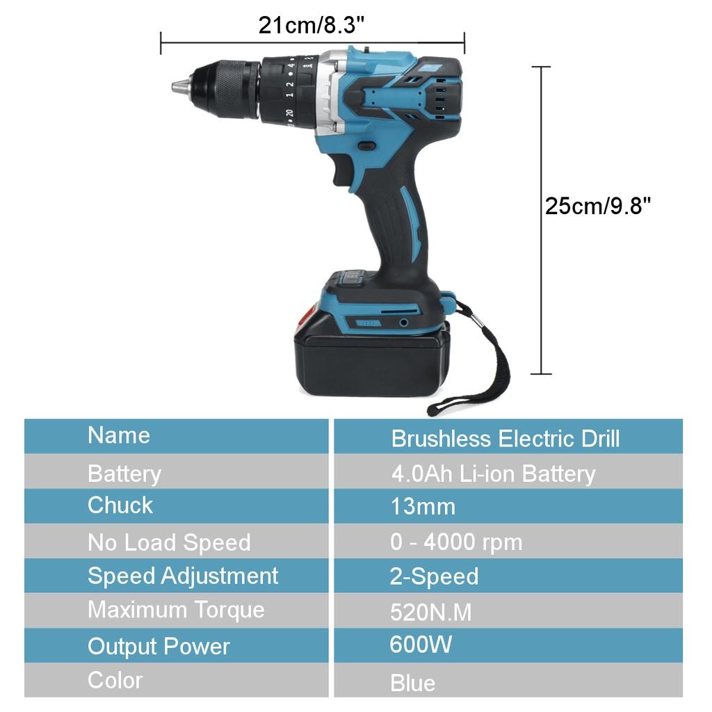 18V 13mm cordless impact drill 18V screwdriver drill 18V impact drill brushless impact drill with two batteries