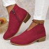 Fashion Women Booties Autumn Suede Boots Women Fashion Size 43 Platform Boots Side Zipper Heeled Ankle Boots Botas De Mujer