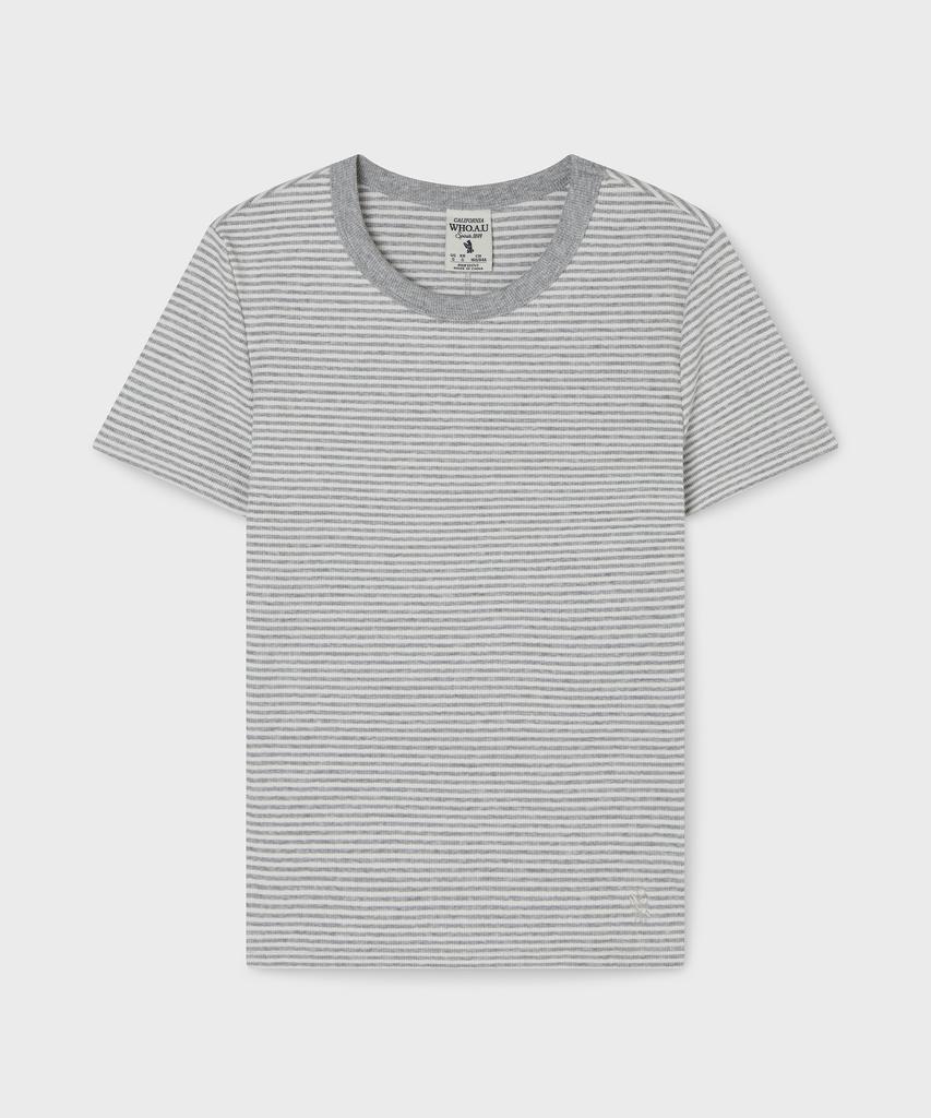 WHO.A.U Ribbed Short Sleeve T-Shirt / Whrag2421F