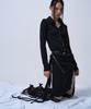 ZIZEMUSEUM Layerable Button Wrap Skirt (Black)
