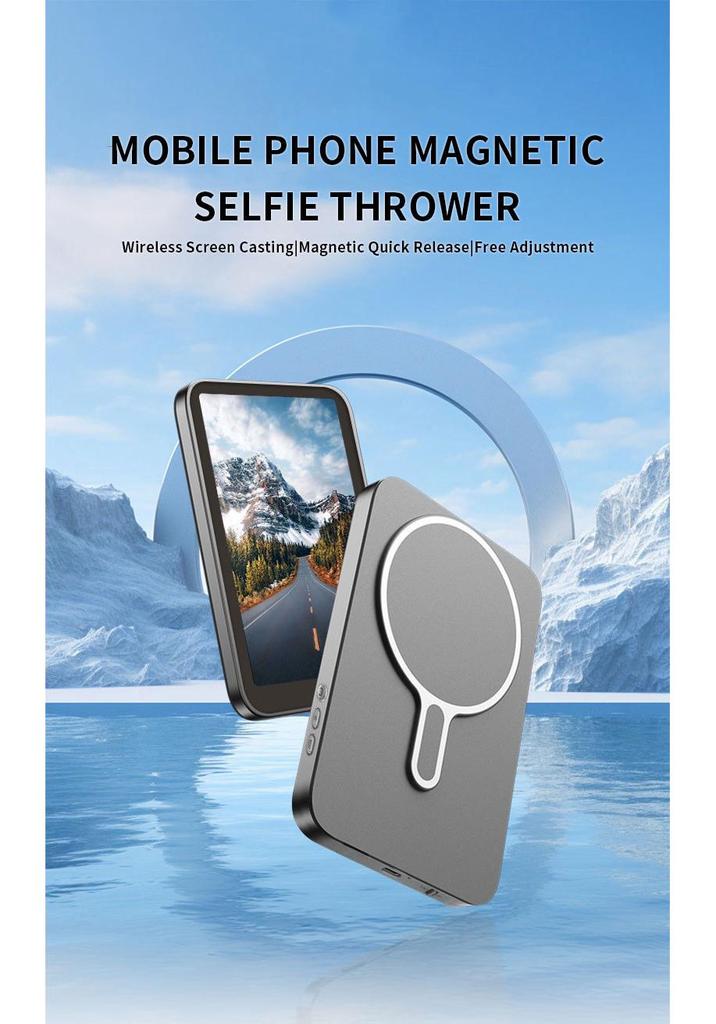 Espejo Retrovisor Magnético Inalámbrico para Fotografía y Transmisión en Vivo de Teléfono