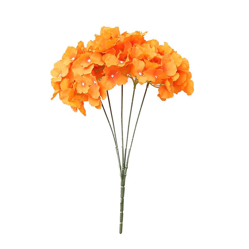 Wedding Aisle Decor: Orange Artificial Hydrangea Bouquet