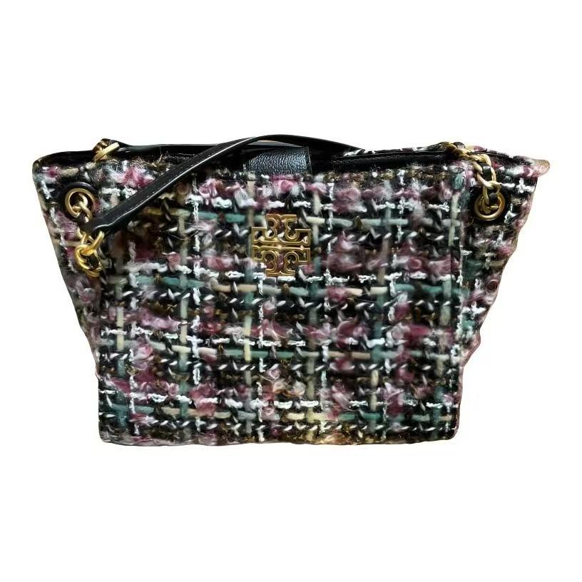 

Tory Burch Britten Logo Metal Logo Tweed And Leather Trim Tote Bag Women Tote Bags Black Multicolor 86071-496 Basic Set (Bag+Dust Bag)