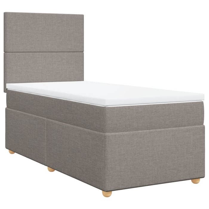 VidaXL Sommier à lattes de lit avec matelas Taupe 90x200 cm Tissu 3293460
