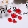 100Pcs/Set Nail Ornament Flower Shape Ice Penetration 3D Effect Resin Camellia Aurora White