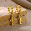 Zoetwater Oceaan Zeester Schelp Hoepel Oorbellen Voor Vrouwen Elegant Roestvrij Staal Goudkleurig Oorbellen Kerstmis sieraden accessoires