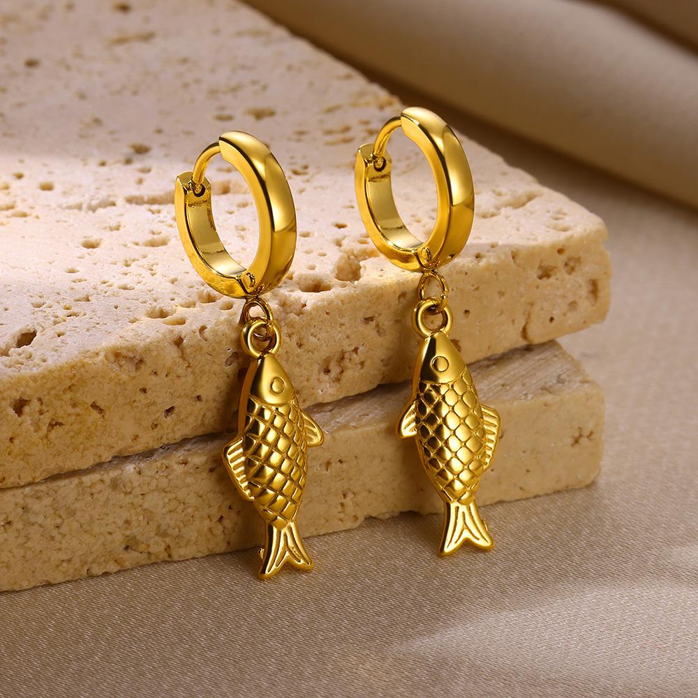Zoetwater Oceaan Zeester Schelp Hoepel Oorbellen Voor Vrouwen Elegant Roestvrij Staal Goudkleurig Oorbellen Kerstmis sieraden accessoires