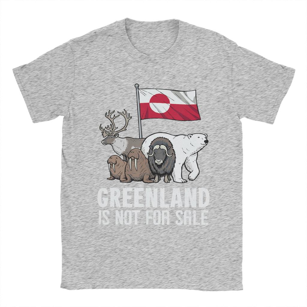 Mens TShirt Greenland Not for Sale Greenland Flag Animals Greenlanders 100 Cotton Tee Shirt Short Sleeve T Shirts Clothing