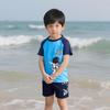 Cartoon Boys' Toddler Sun Protection Quick-Dry Swimsuit Set with Swim Cap