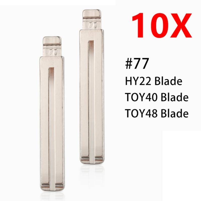 10Pcs Metal Construction Heavy Duty Auto Replacement Key Blanks Remote Blade For Multiple Car Models Broad Compatibility