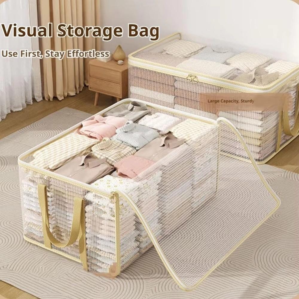 Transparent Clothes Storage Bag Foldable Design Organizer Storage Bag  For Home Use