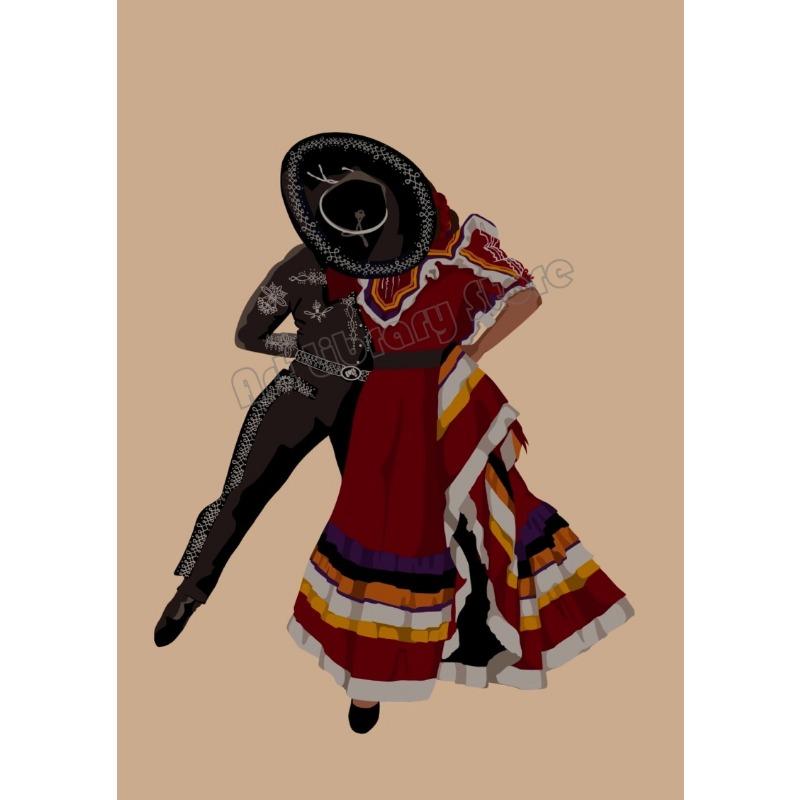 

Абстрактная мексиканская народная музыка Этническая девушка в красной юбке Мультяшный постер Холст Живопись Ретро Настенное искусство Картина Домашний Бар Декор 21cm×30cm NoFrame