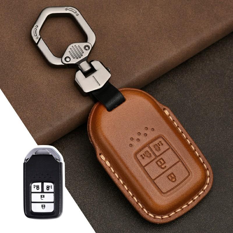 Leather Car Key Case Cover Shell for Honda Civic Accord Fit Hrv Crv Jazz City Protector