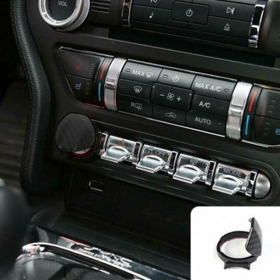 Carbon Fiber Engine Start Stop Button Switch Cover Trim For Ford Mustang 15-2021
