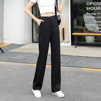 Spring Comfortable Loose Black Suit Pants for Women