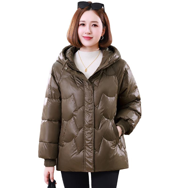 

Женское зимнее пальто с капюшоном и хлопковой подкладкой большого размера - Модное, Молодящее M (100-118 lbs) кофейный