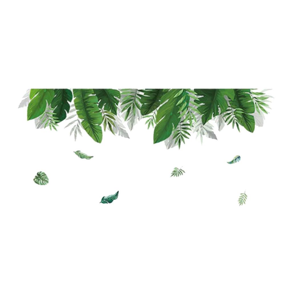 Green Plant Leaves Wall Sticker Hanging Plant Wall Decal for Nursery Kitchen