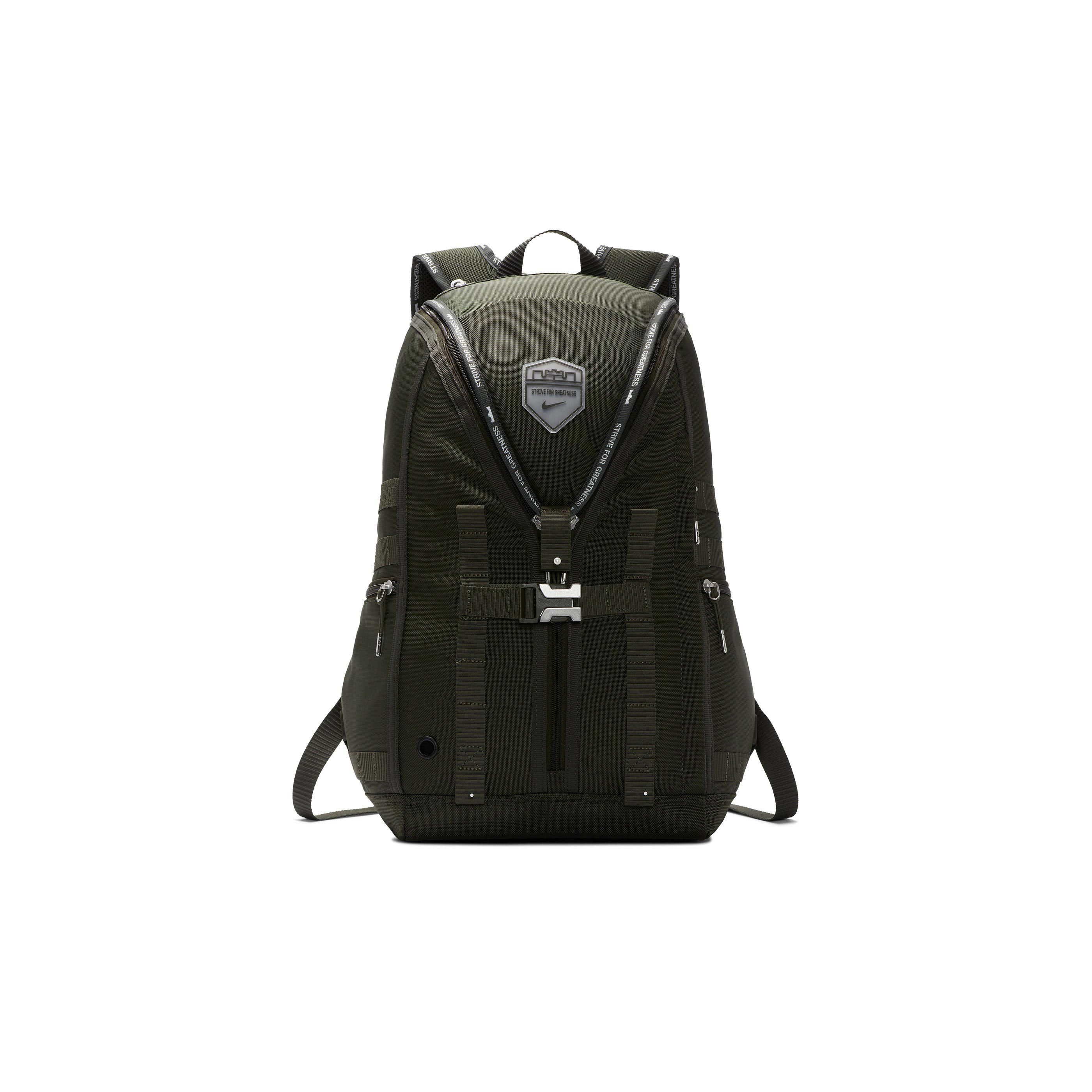 Nike Lakers LeBron Basketball Zipper Backpack Unisex Backpack Red Green BA5987-355 Sequoia Green