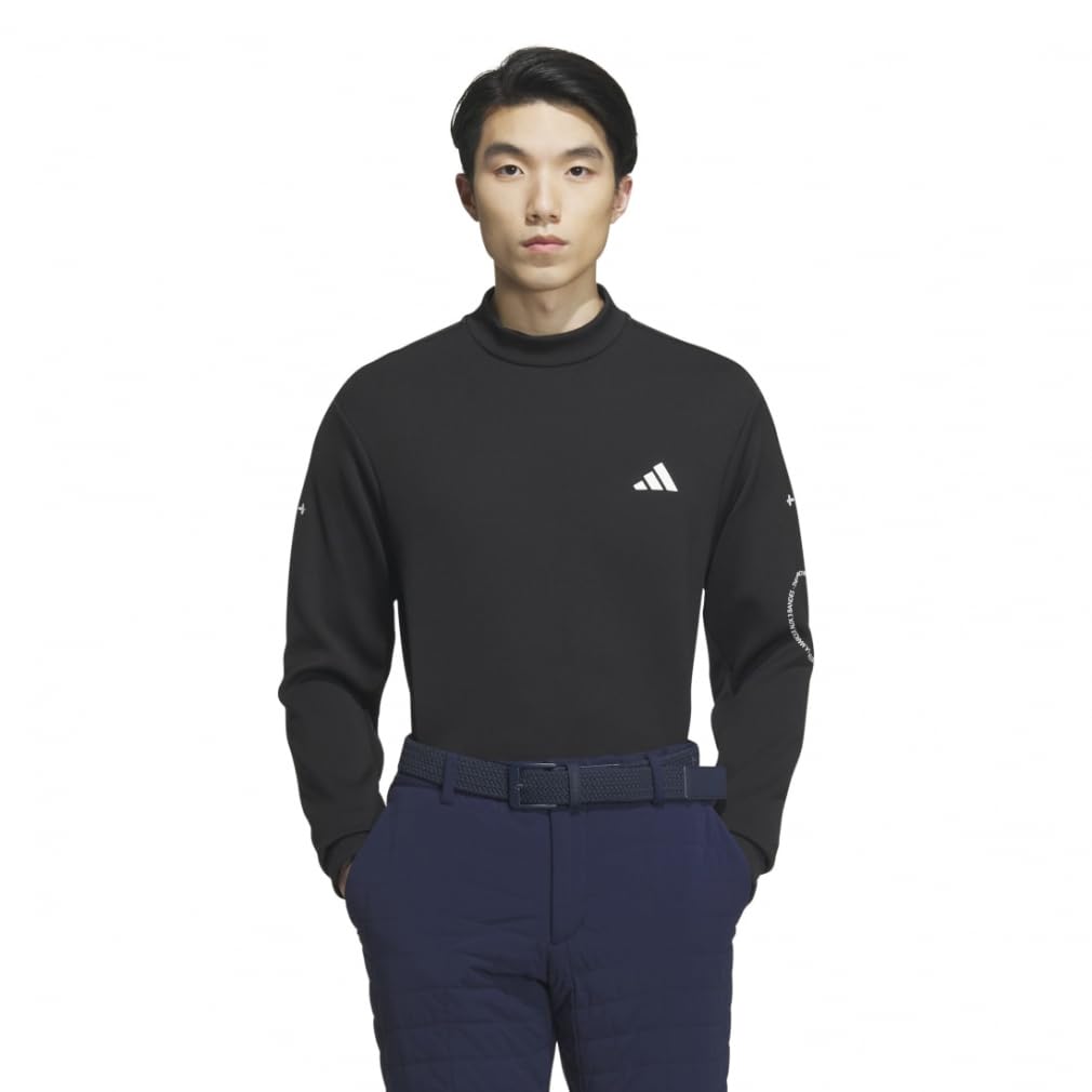 

Adidas Golf Golf Polo Shirt Wording Graphic Mock Neck Long Sleeve Shirt Black Men s чёрный