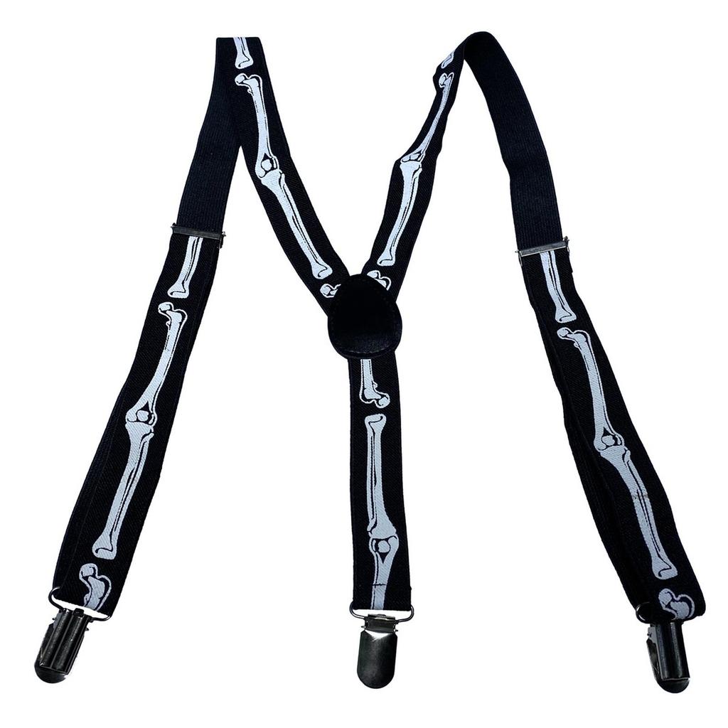 Unisex Sequin Y Back Suspenders 3 Clips Adjustable Elastic Braces