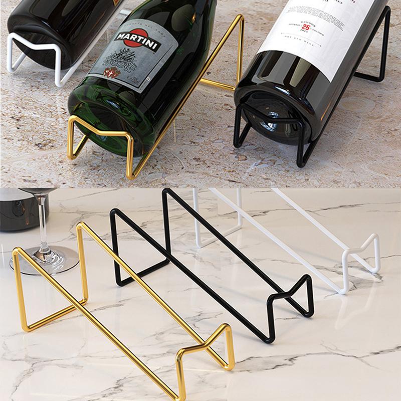 1 Pack Iron Wine Bottle Rack Countertop Wine Bottle Display Rack Wine Storage Rack Simple Home Counter Decoration