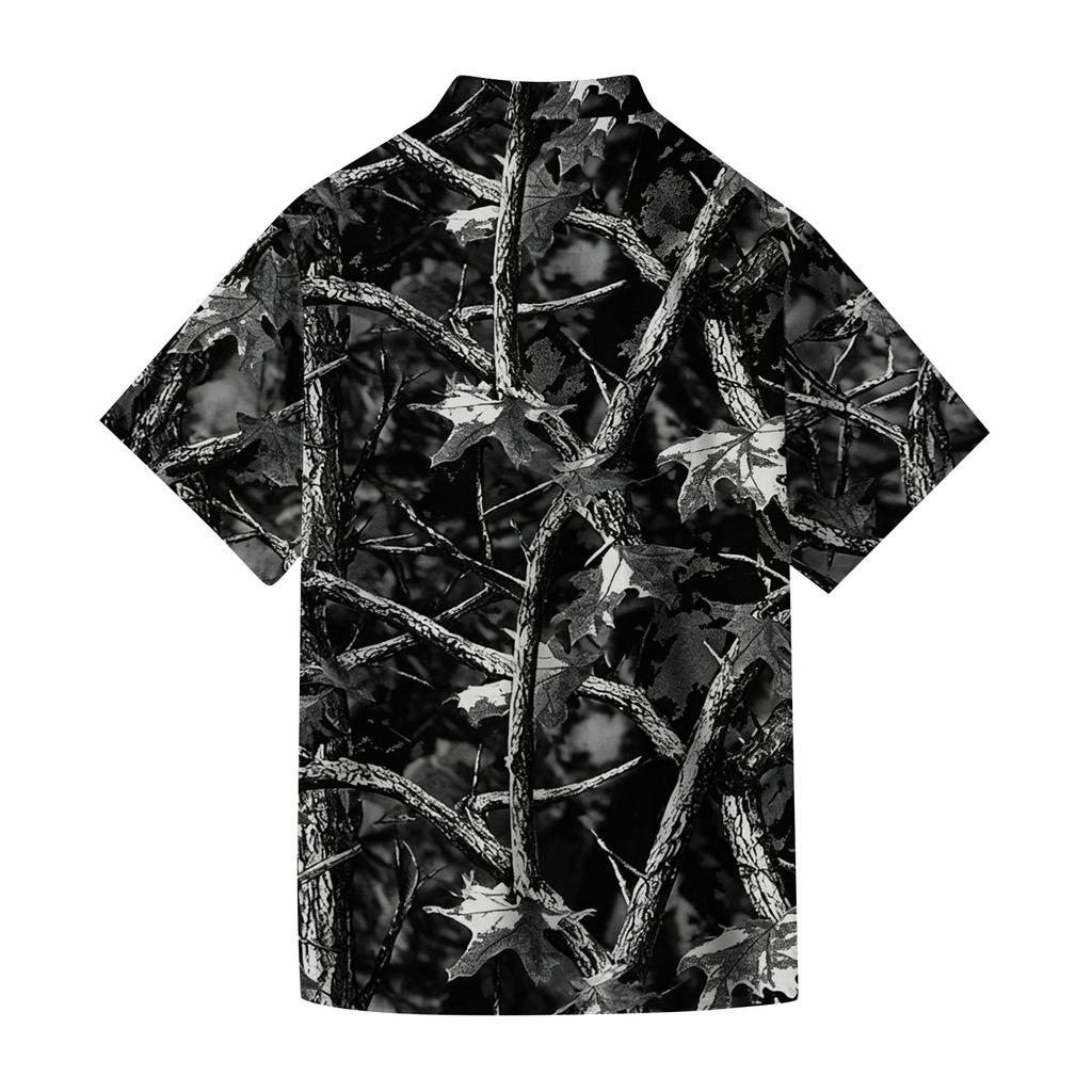 Men's Casual Short Sleeve Shirt Button Down Lightweight Breathable Fabric Camouflage Print Summer Beach Shirt