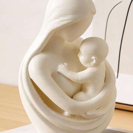 Mother Holding Baby Sculpture 3D Printed Mother And Child Figurine for Nursery Room Table Decor Mother's Day Gifts for New Mom