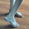 Fashion Bohemian Pearl Open Toe Breathable Flat Sandals Glamorous Thong Flip Flops for Women Rhinestone Decorate Slingback Flat Sandals