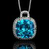 Set Necklace Ring Jewelry Retro Simulation Sea Blue Para Green Fat Square Simple Style Women'S Premium