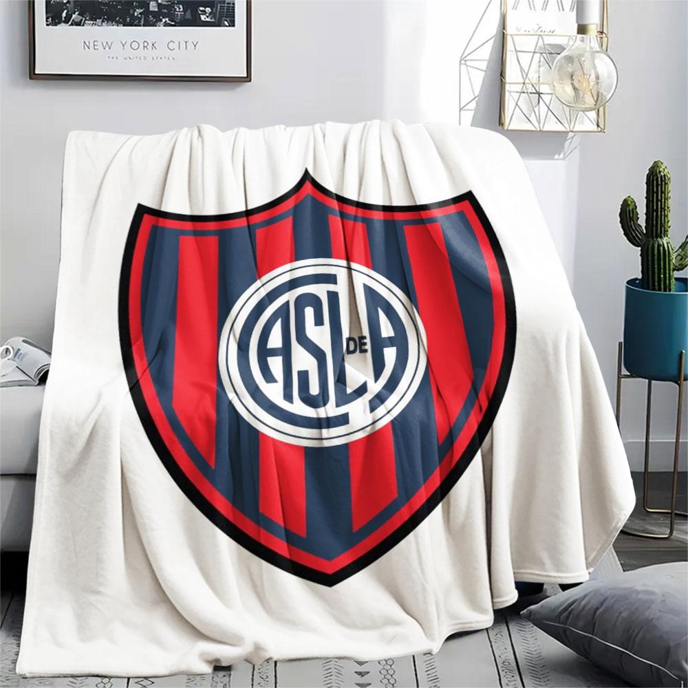 San Lorenzo de Almagro Printed Flannel Blanket, soft throw for bedroom sofa, washable,soccer fan merchandise, great gift. 80cm x 120cm