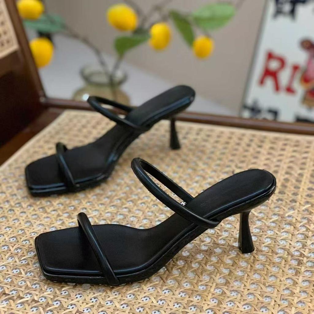 Summer Sandals Wear 2025 New Women's Shoes French High Heel Slippers Fairy Temperament Sandals Fashion