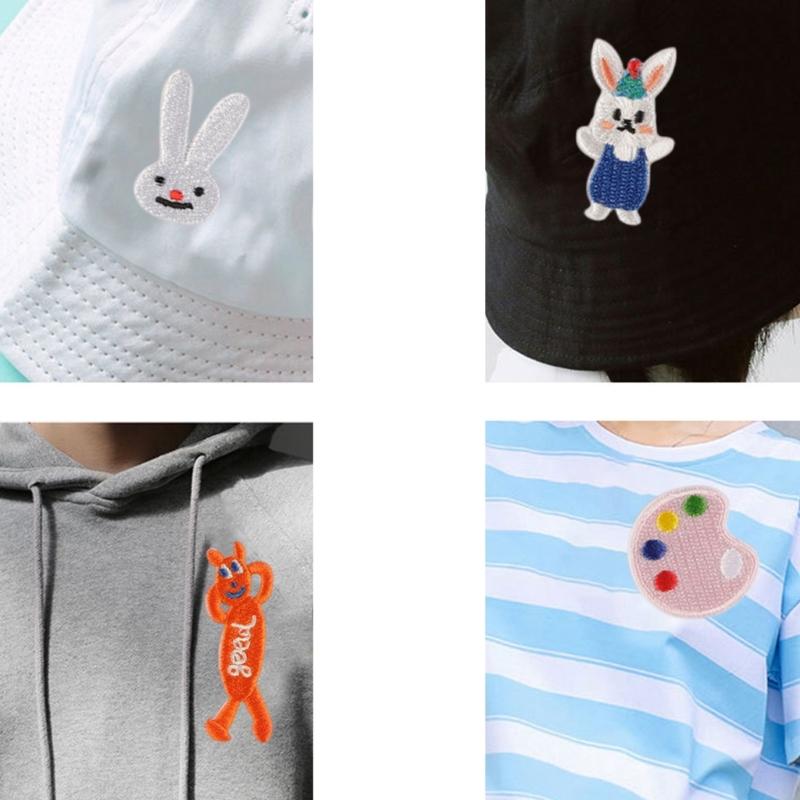 13 Pcs Bear Sew On/Iron On Patches Cats Embroidered Patches Flowers Sewing Patches Applique for Backpacks Decorations