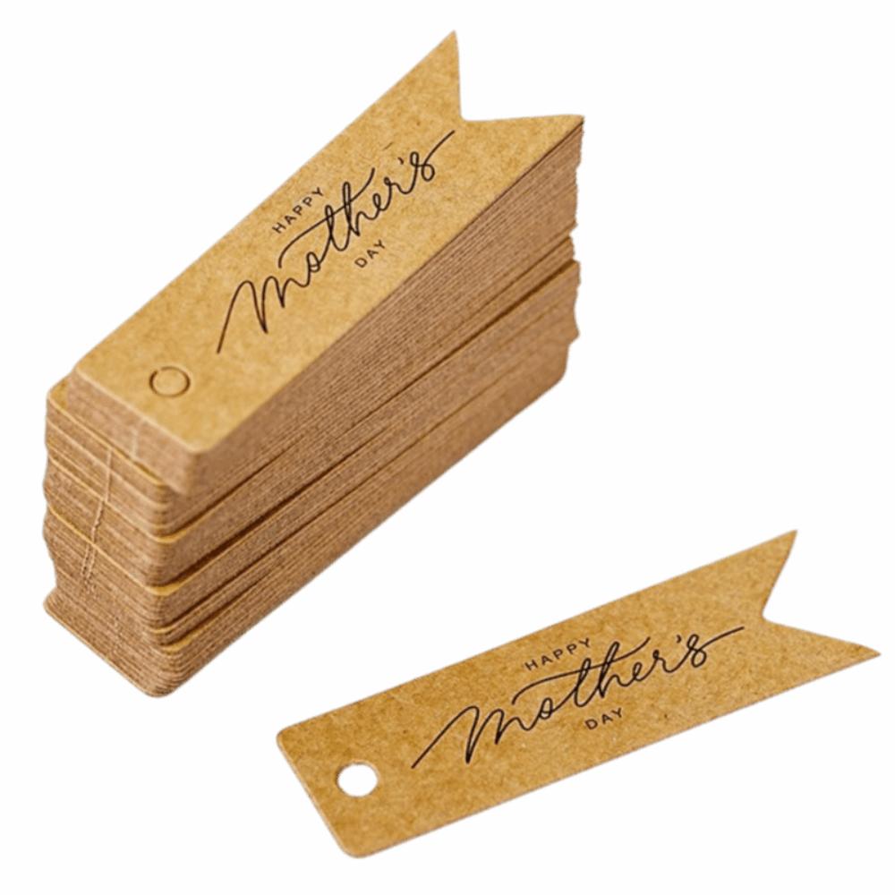 100pcs Handmade Mother Day Tags White Paper Hand Gift Hanging Tag  Gift Wrapping