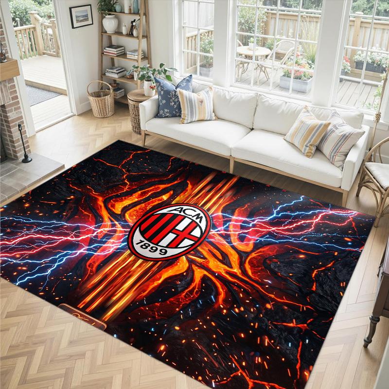 AC Milan Design Crystal Velvet Carpet Cozy Non?Slip Printed Rug For Bedroom Living Room Entrance