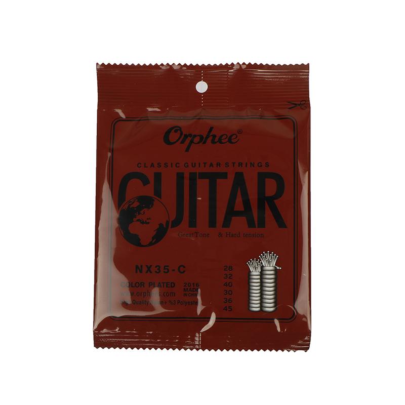 6Pcs/Lot Nylon + 3 %Polyester Classic Guitar String Nx35-C Color Plated Wire