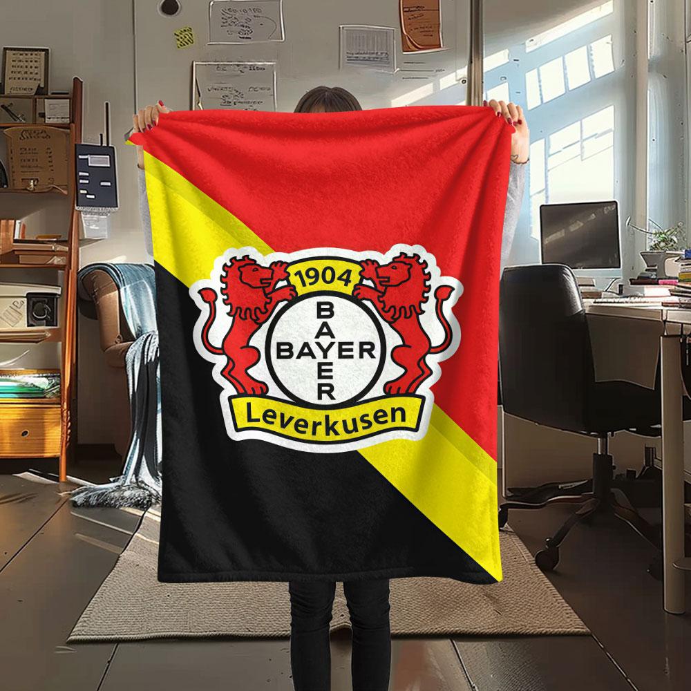 Bayer Leverkusen Printed Flannel Blanket, soft throw for bedroom sofa, washable, fan merchandise, great gift.