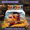 Personalized 3Pcs Bedding SetDragon Ball Custom Text Duvet Cover Pillowcase Set Bedroom Gift