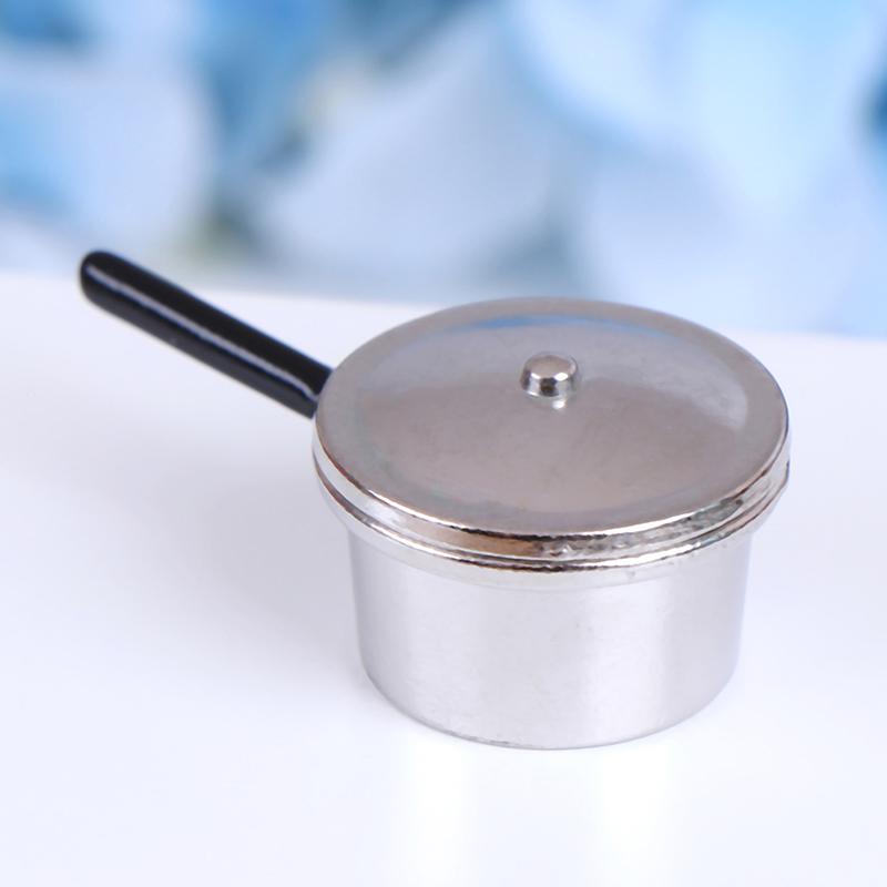 Set Of 4 Dollhouse Mini Silver Pans