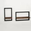 2Pcs Wooden Wall Shelf Set Simple Modern Wooden Wall Mounted Shelf Living Room Decoration Wall Mounted Shelf Installation Free