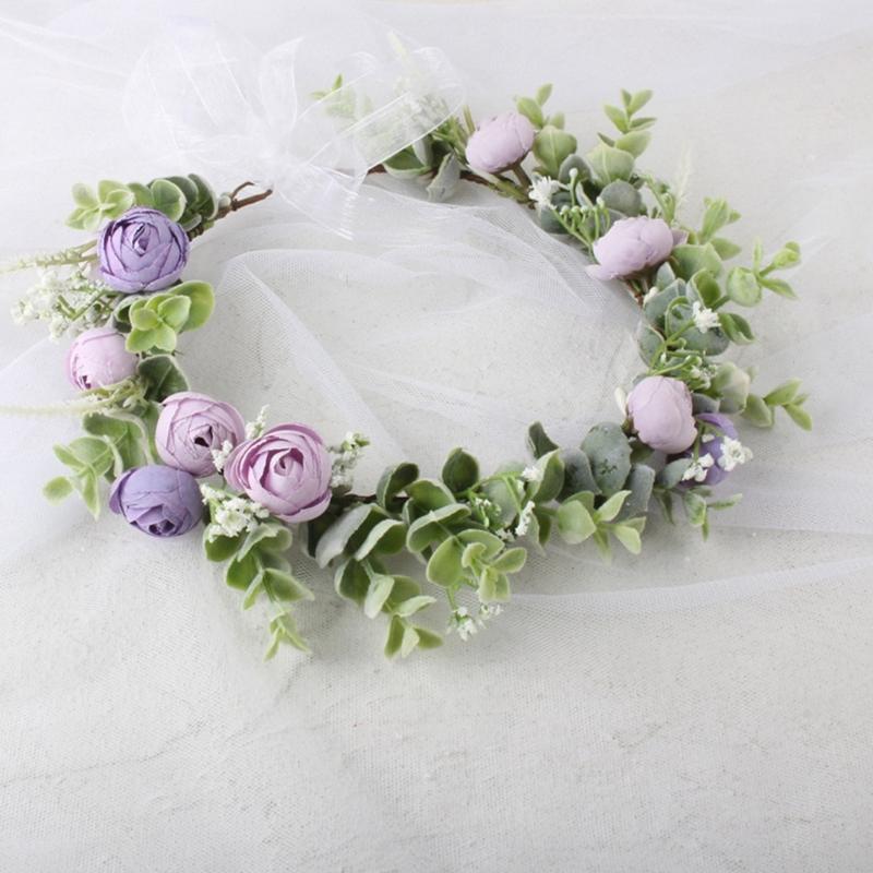 Couronne de Fleurs de Mariée Pour Mariage Bandeaux de Fleurs Mariée Bandeaux Floraux Femmes Guirlandes Florales Couronne Guirlande de Cheveux