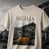 Sicilian Art Shirt,Sicily Travel Souvenir,Mediterranean Fashion,Sicily Lover,Sicily T-Shirt,Italian Vintage Graphic Tee