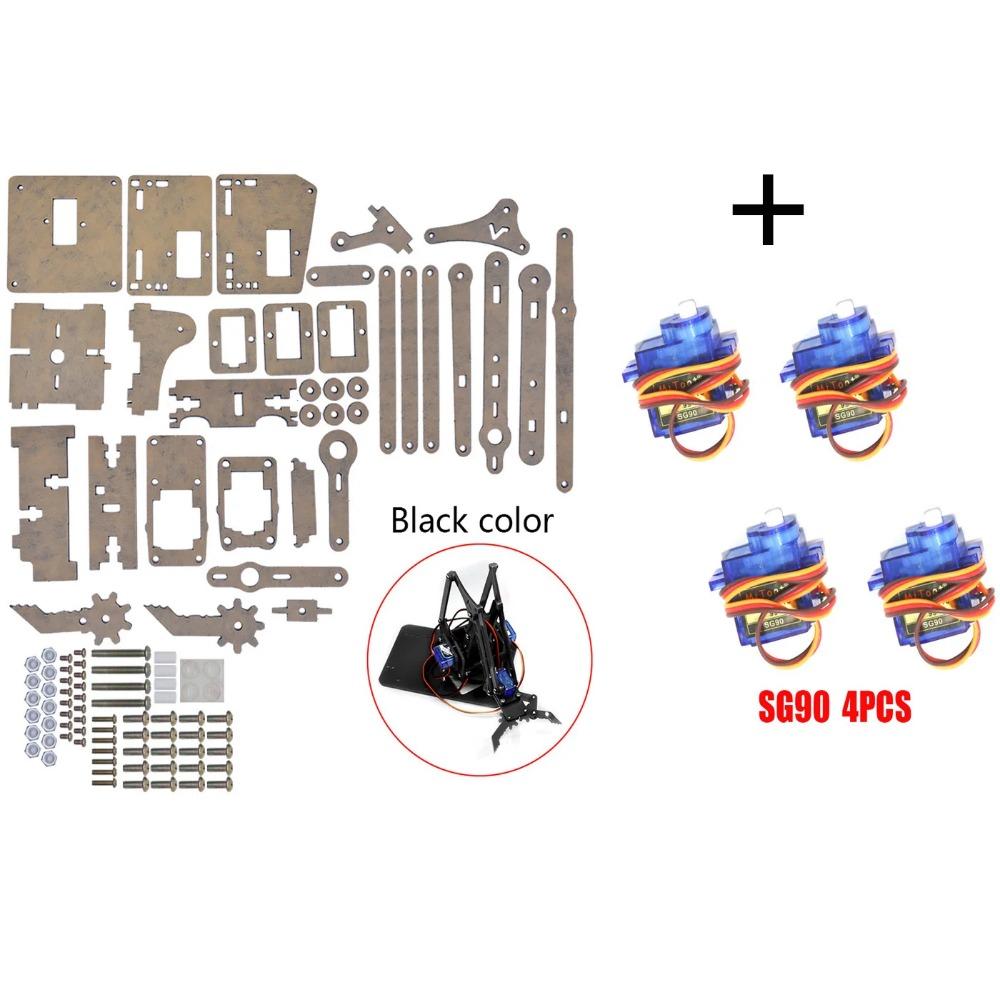 SG90 MG90S 4 Dof Kit Robot Acrilic Mecanic Manipulator Gheară Neasamblat Pentru Arduino Braț Robotic Kit STEAM Programare Braț Robotic