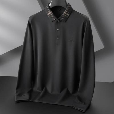 Debinze Men's Plus Size Long Sleeve Polo Shirt