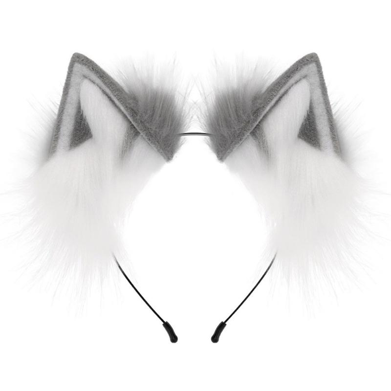 Realistic Foxes Ear Headbands Carnivals Party Plush Headpiece Movie Enthusiasts Party Role Play Animes Makeup Hairband