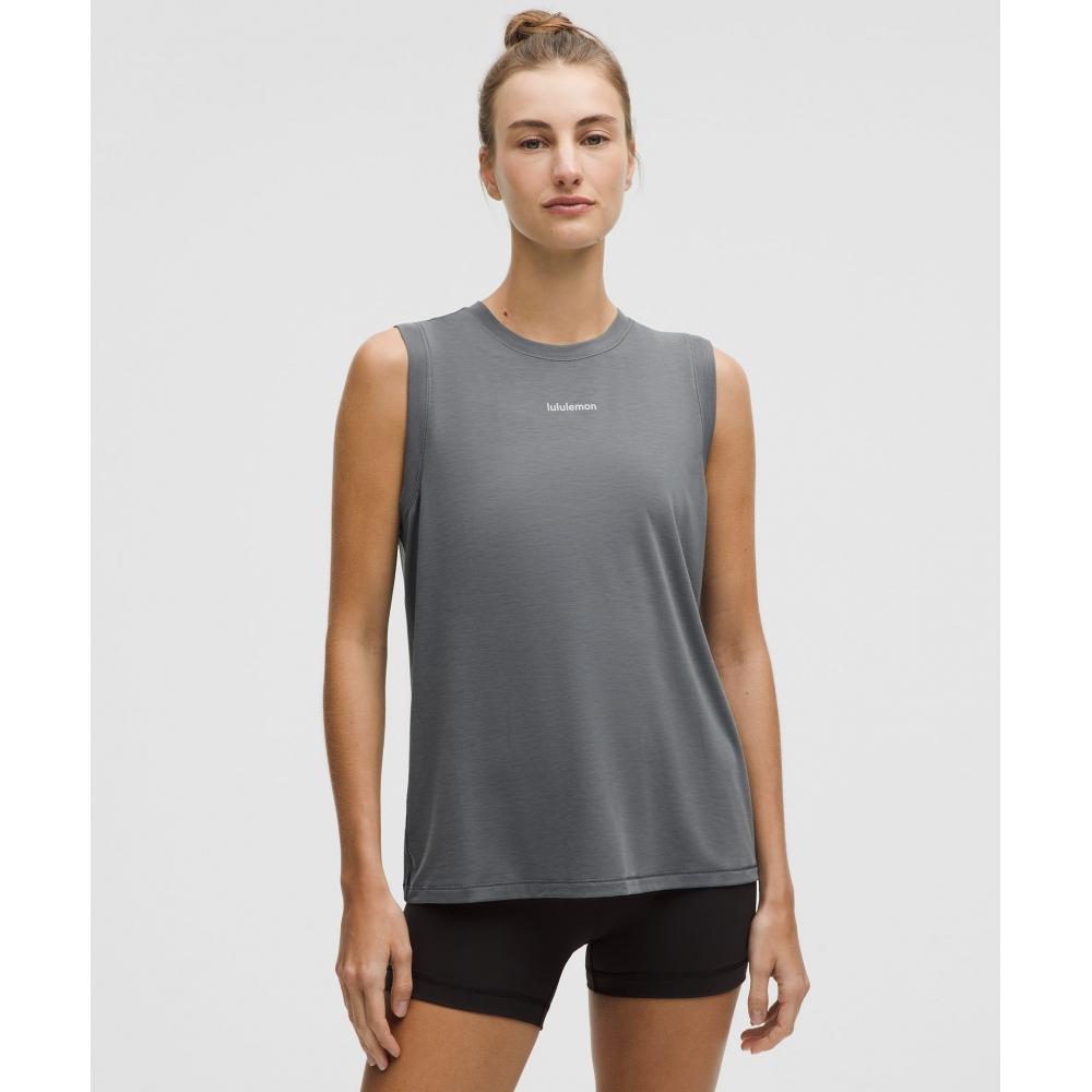

Lululemon Майка-топ для тренировок и тренировок с надписью «Solar Grey» 14