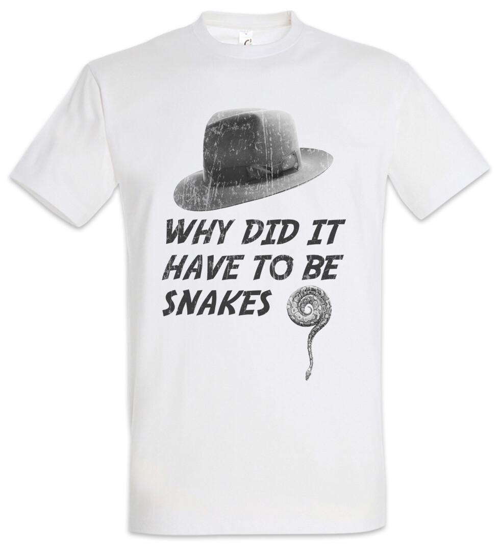 

Why Did It Have To Be Snakes T-Shirt Mens Womens Tees Top Indiana Fun Snake Jones Whip Hat 4XL