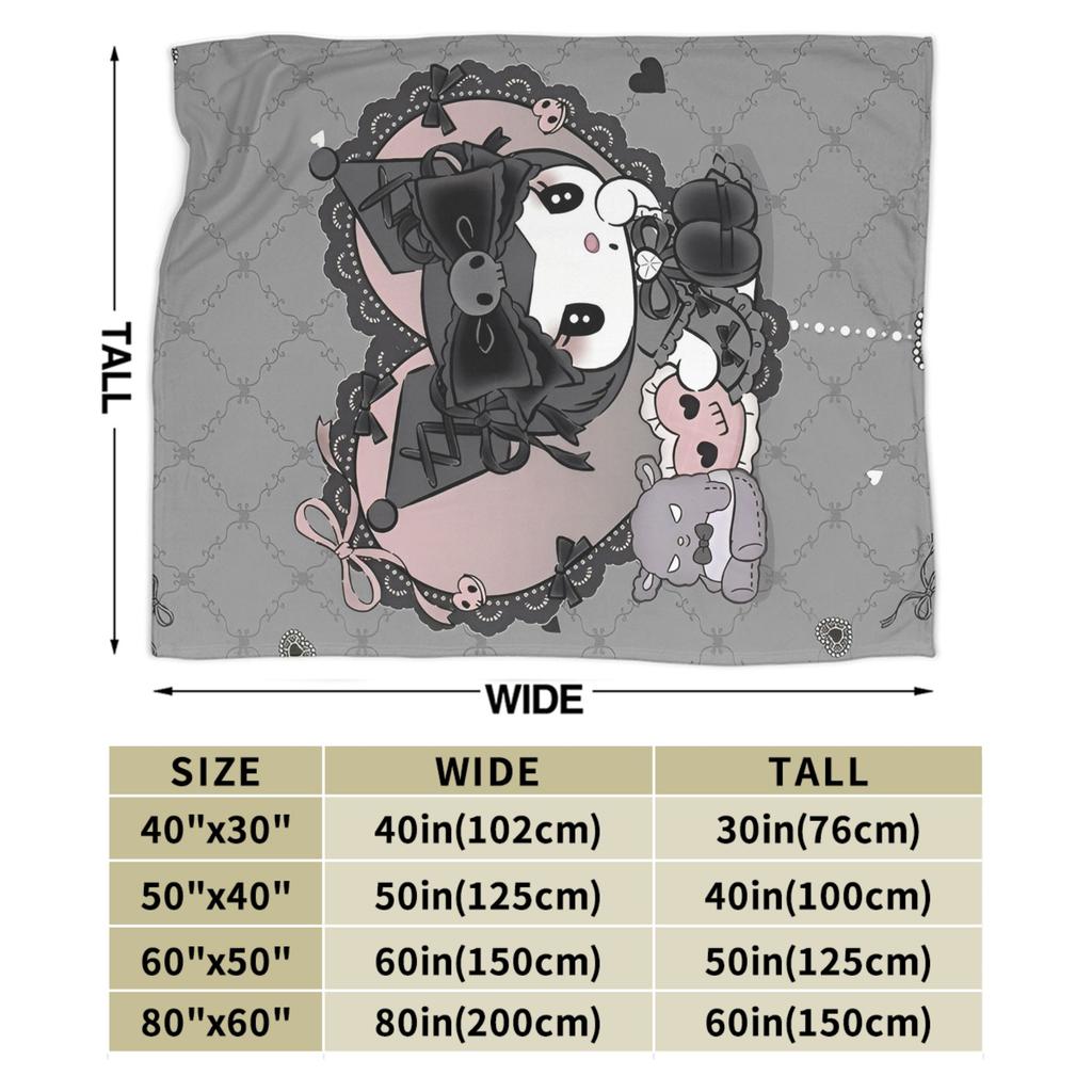 Kuromi Cute Cartoon Blankets Flannel Decoration Plaid Breathable Super Warm Throw Blanket for Bed Car Rug Piece